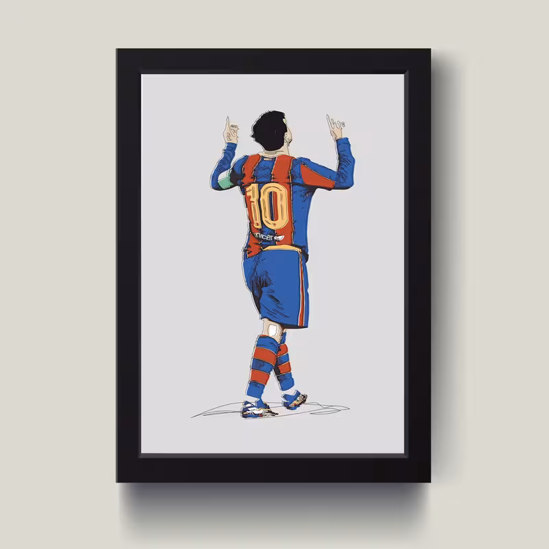 تابلو مدل مینیمال MESSI کد S3033-b | دنیای قاب