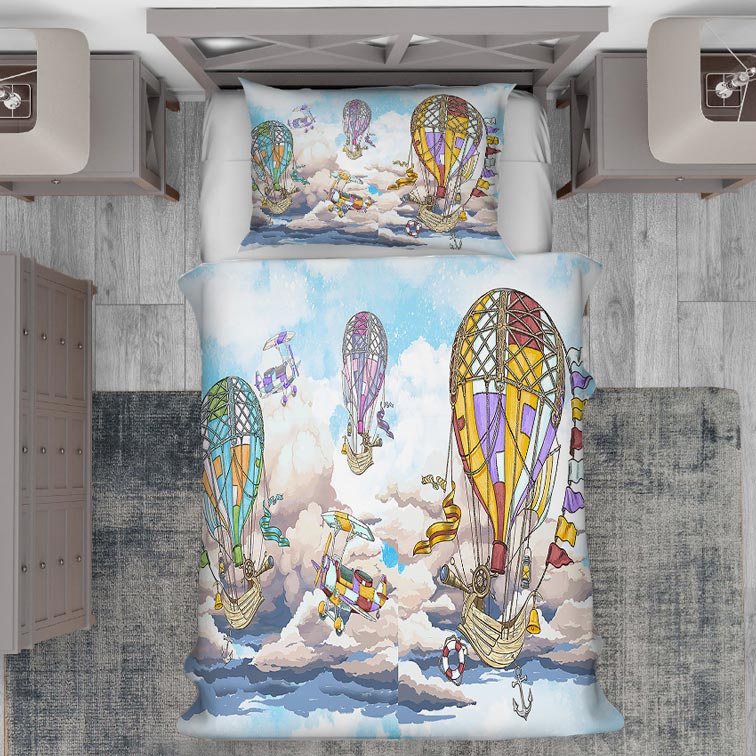 روتختی کودکانه طرح کارتونی بالون و ابر PK-4760