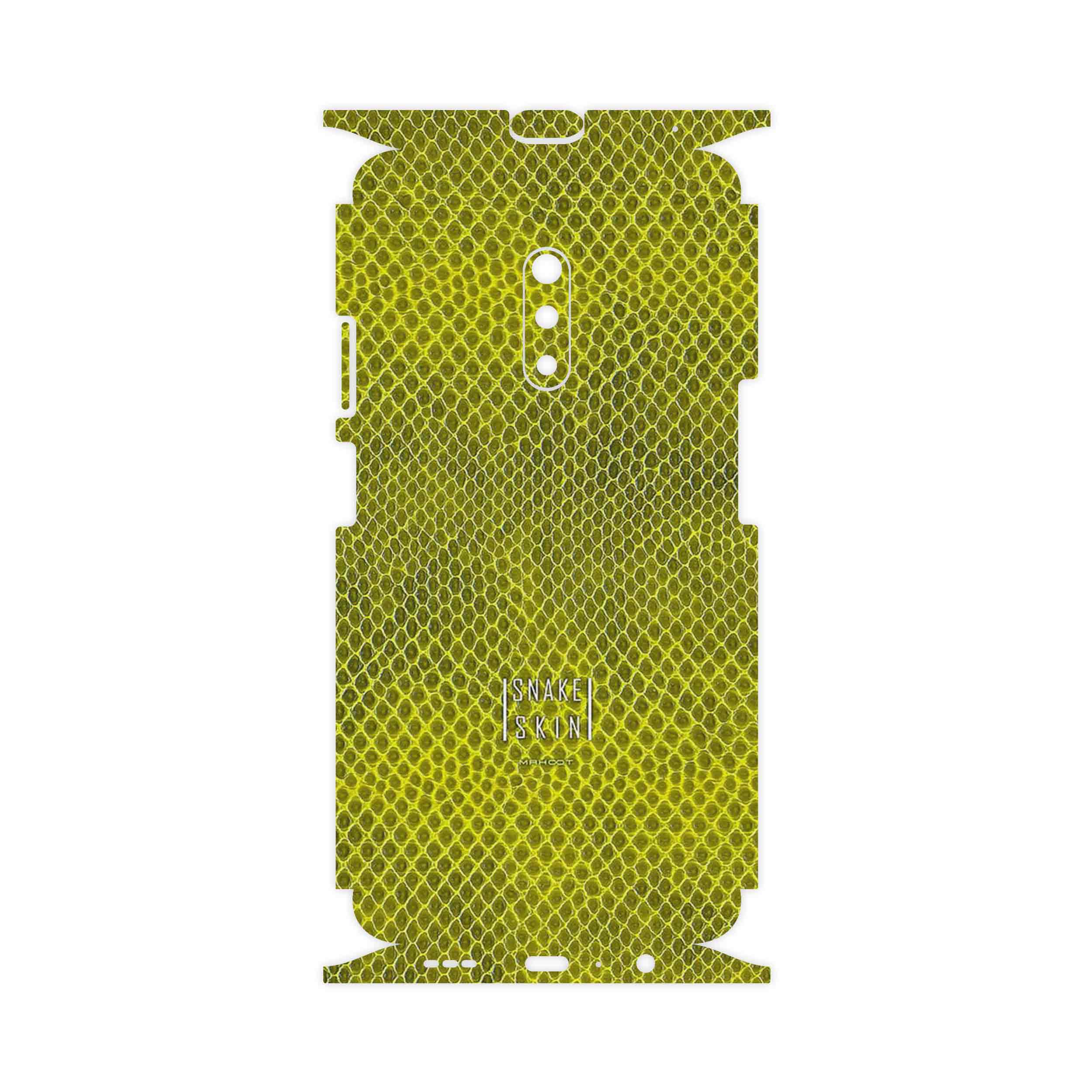 برچسب پوششی ماهوت مدل Yellow Snake Skin-FullSkin مناسب برای گوشی موبایل اپو Realme X