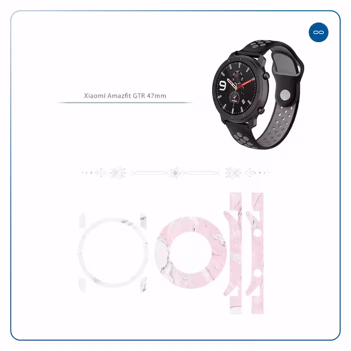 برچسب ماهوت طرح Blanco Pink Marble مناسب برای ساعت هوشمند شیایومی Amazfit GTR 47mm