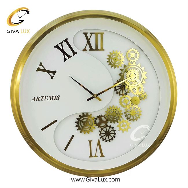 ساعت دیواری اورجینال آرتمیس آلیاژ فلزی طلایی| کد رفرنس 90003، مدل: 2029Gold