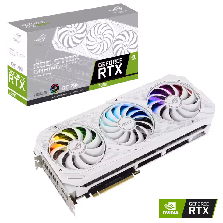 کارت گرافیک  ایسوس مدل ROG STRIX RTX3090 O24G WHITE حافظه 24 گیگابایت