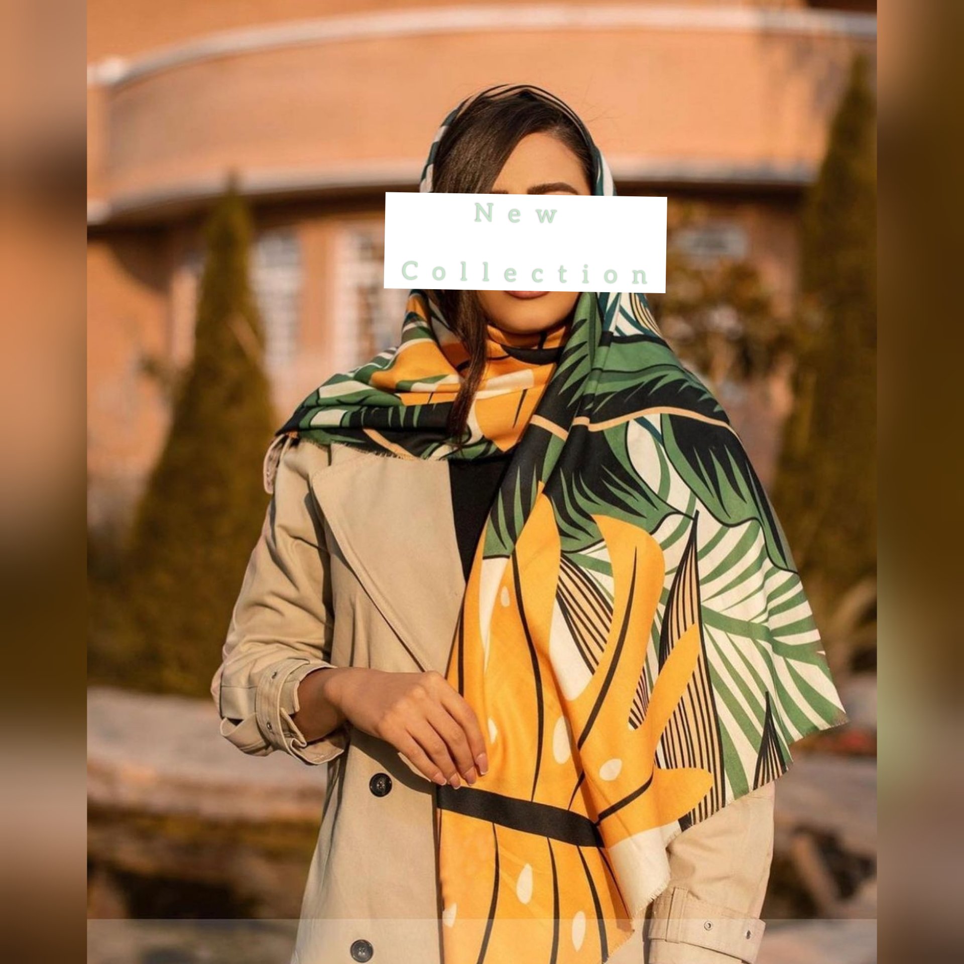 روسری نخی طرح برگ