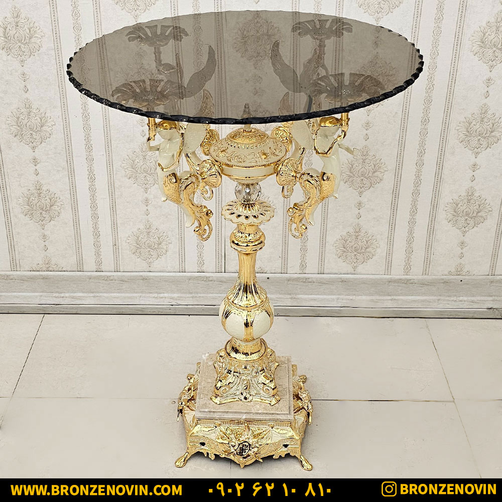 میز خاطره برنز 4 فرشته فورتیک استاتیک کرم طلایی کد 7252