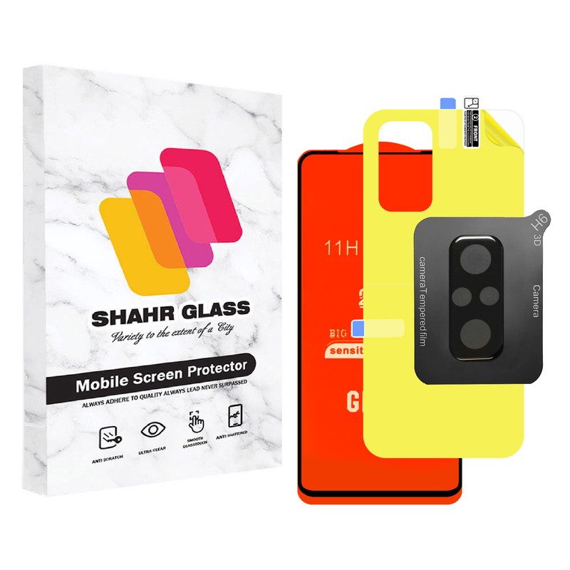 محافظ صفحه نمایش شهر گلس مدل 3FNF مناسب برای گوشی موبایل شیائومی Redmi Note 10 Pro / Note 10 Pro Max به همراه محافظ پشت گوشی و محافظ لنز دوربین | کالا برتری