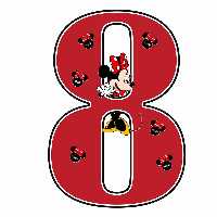 استند رومیزی تولد مدل عدد 8 طرح مینی موس قرمز کد 998