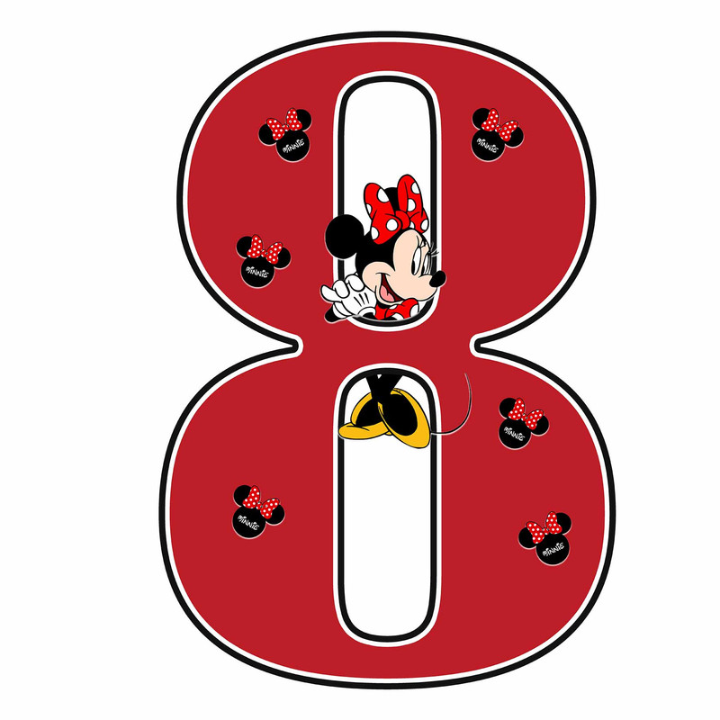 استند رومیزی تولد مدل عدد 8 طرح مینی موس قرمز کد 998