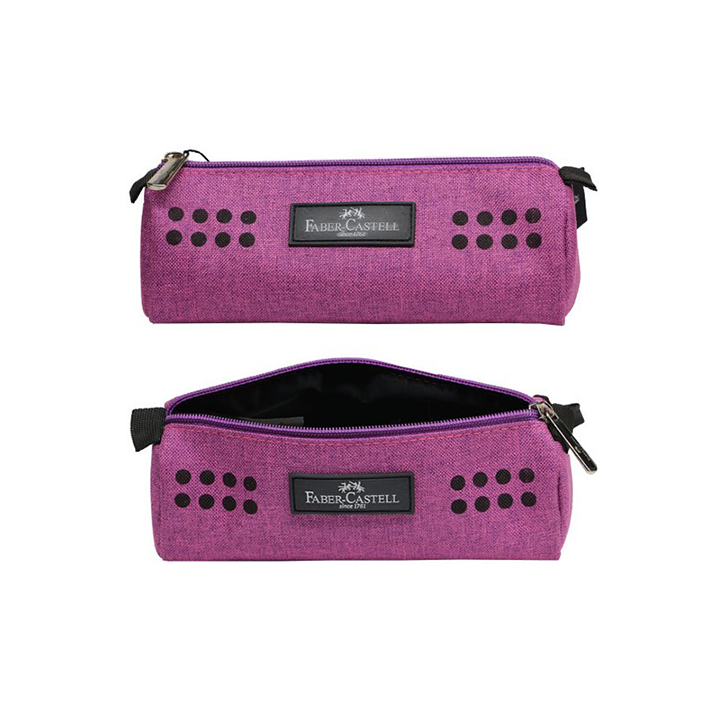 جامدادی تک زیپ پارچه ای طرح گریپ فابرکاستل بنفش