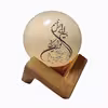 آباژور سنگ نمک مدل گوی آیه دار پایه چوبی کد 405