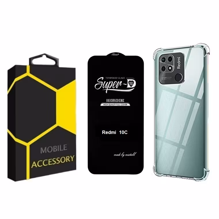 کاور مدل Kapsooli مناسب برای گوشی موبایل شیائومی Redmi 10C به همراه محافظ صفحه نمایش