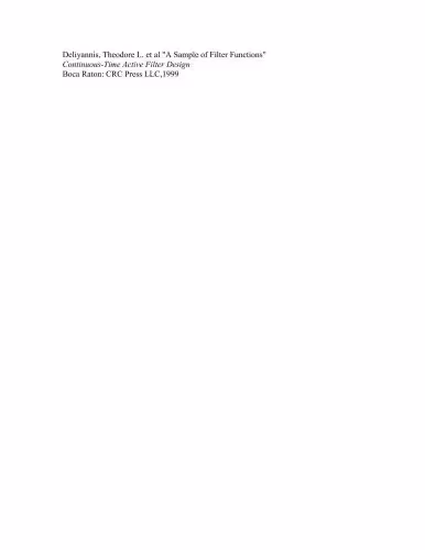 خرید و دانلود نسخه کامل کتاب Continuous-Time Active Filter Design