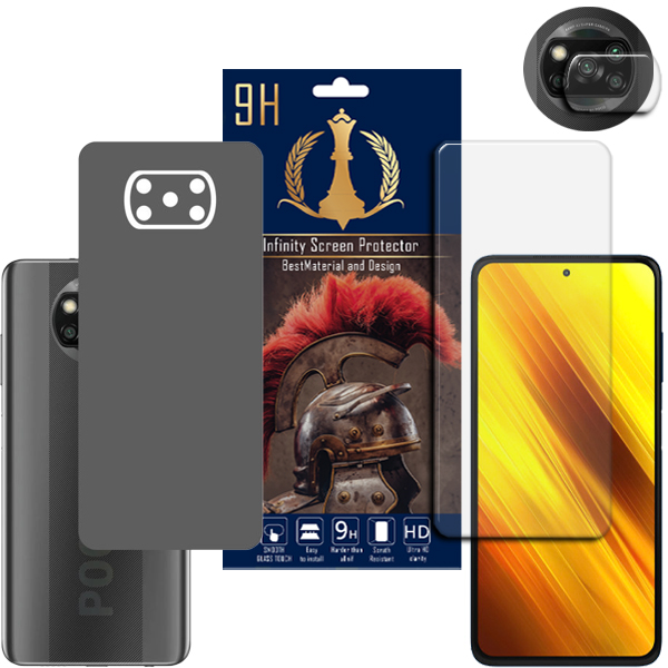 برچسب پوششی اینفینیتی مدل PRO MAX مناسب برای گوشی موبایل شیائومی POCO X3 / POCO X3 NFC / POCO X3 PRO به همراه محافظ صفحه نمایش و محافظ لنز دوربین