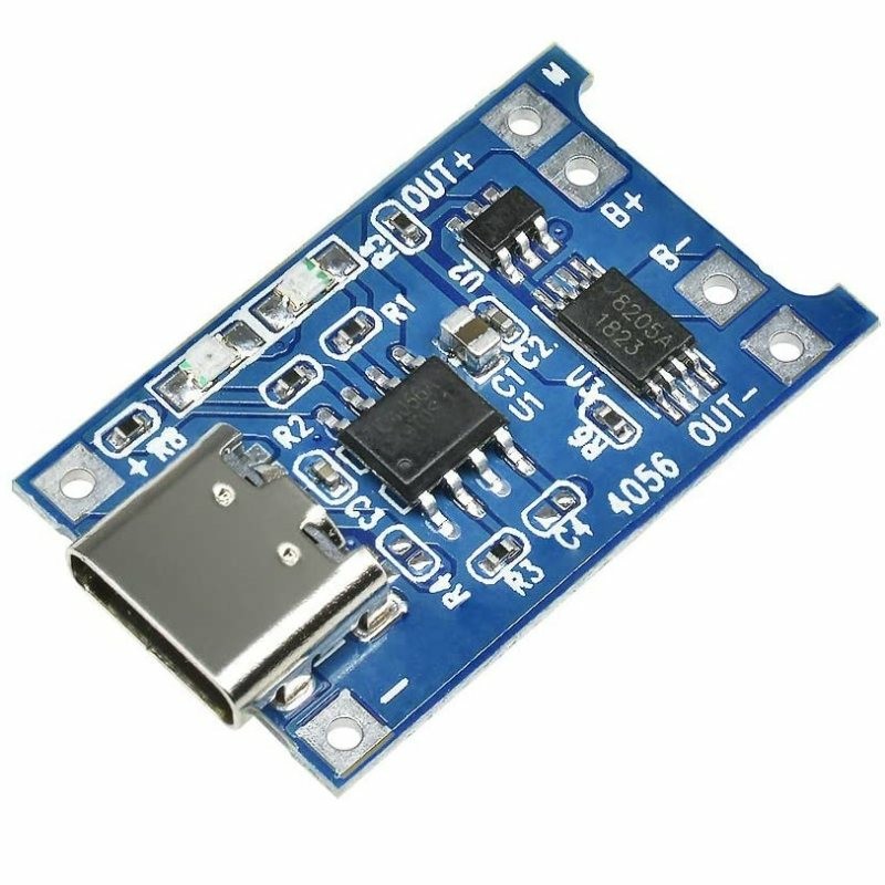 ماژول شارژر باتری لیتیومی 1 آمپر TP4056 دارای محافظ با ورودی USB TYPE-C