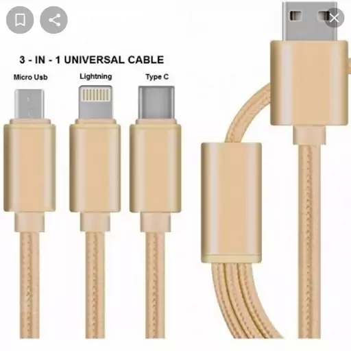 کابل سه سر سوکت micro usb کنفی طول 1200میلیمتر