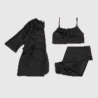 لباس خواب و لانژره زنانه مشکی پیرکاردین - فروشگاه لباس شهرمون