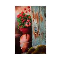 تابلو نقاشی رنگ روغن طرح کوزه و در