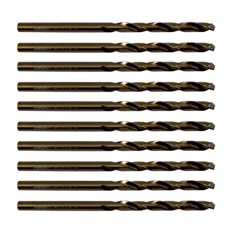 مجموعه 10 عددی مته کبالت لوین کد LV3.5 سایز 3.5 میلی متر