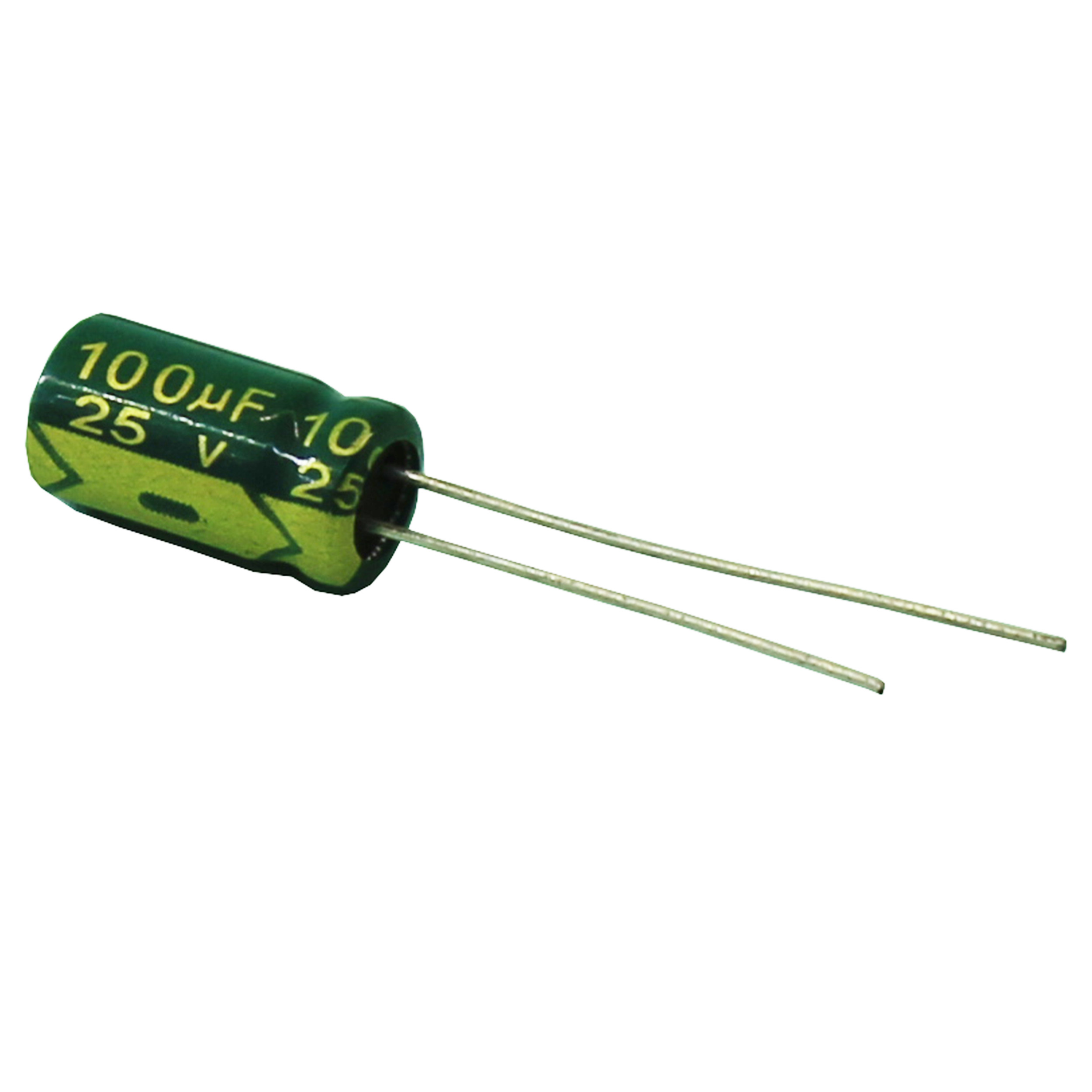 خازن الکترولیت 100 میکروفاراد جی دبلیو کو مدل 25 بسته 50 عددی