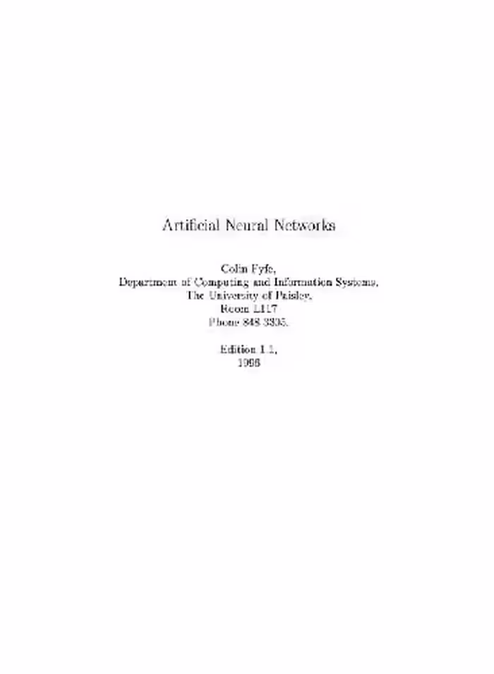 خرید و دانلود نسخه کامل کتاب Artificial neural networks