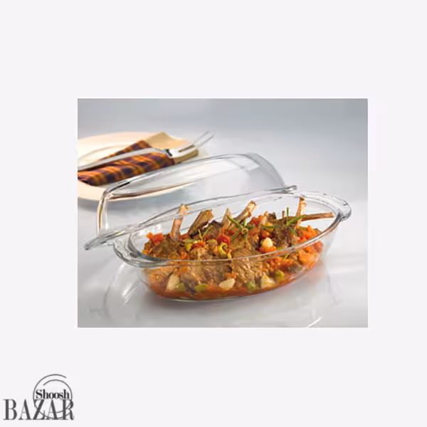 تابه پیرکس دو طرفه بیضی بورجام کد 59022 پاشاباغچه