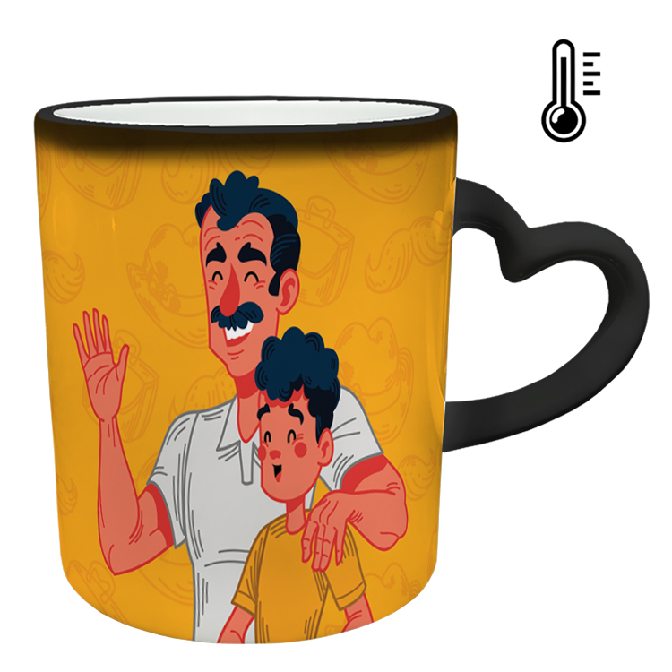 ماگ حرارتی مدل دسته قلبی طرح روز پدر کد 69