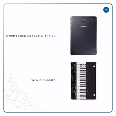 برچسب پوششی ماهوت مدل Piano-Instrument مناسب برای تبلت سامسونگ Galaxy Tab S2 8.0 2015 T715