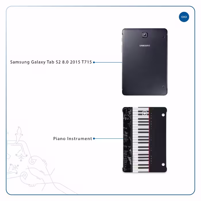 برچسب پوششی ماهوت مدل Piano-Instrument مناسب برای تبلت سامسونگ Galaxy Tab S2 8.0 2015 T715