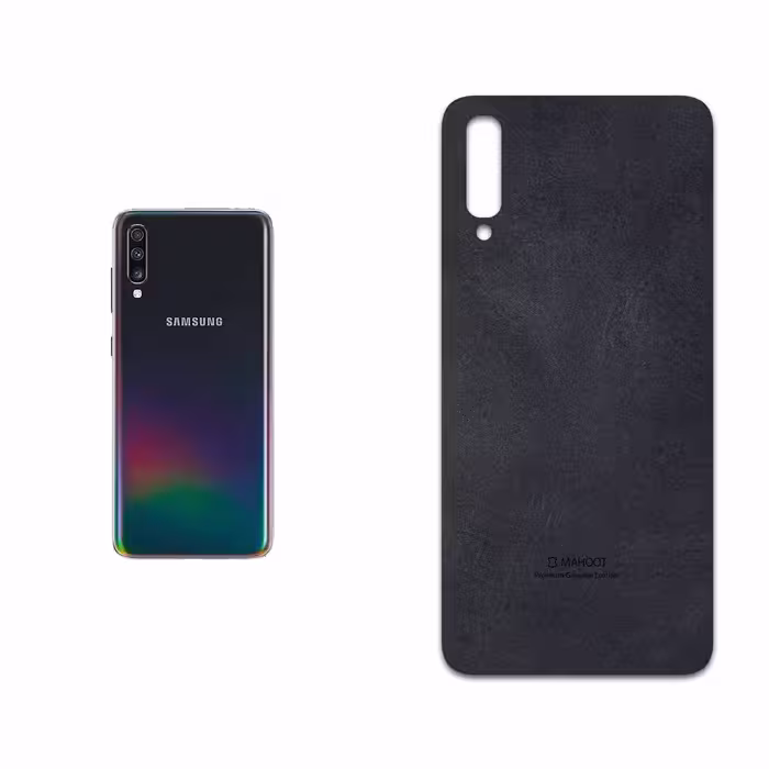 برچسب پوششی ماهوت مدل Graphite Buffalo Leather مناسب برای گوشی موبایل سامسونگ Galaxy A70