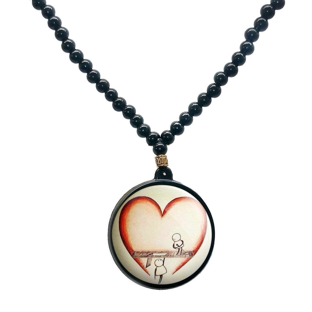 گردنبند پرمانه طرح عاشقانه کد pmd.5577 مدل دو طرفه