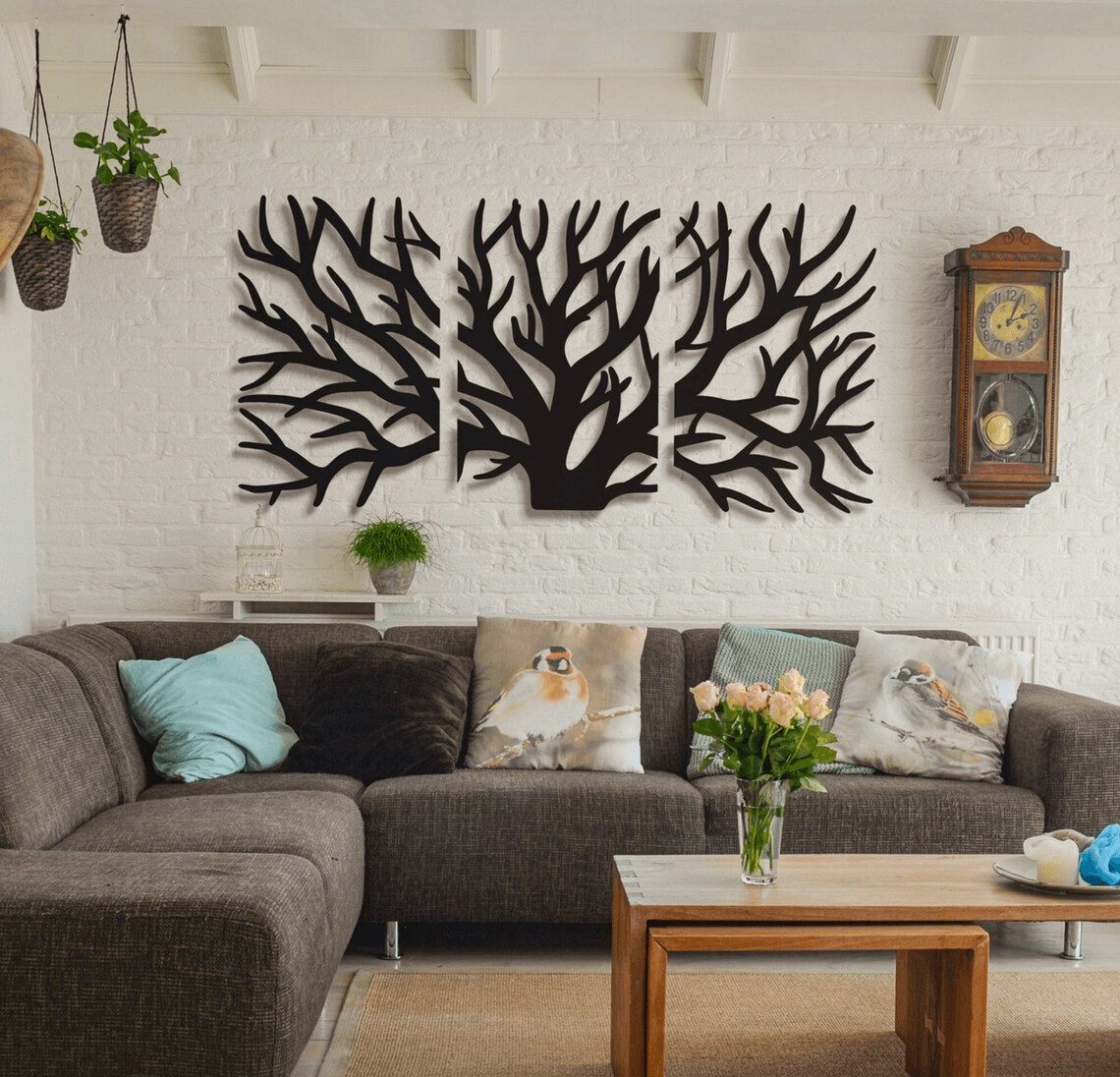 تابلو دیواری چند تکه درخت پاییزی - فروشگاه نیم آستین