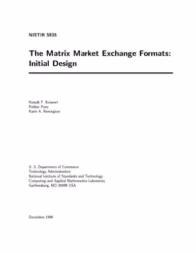 خرید و دانلود نسخه کامل کتاب The Matrix Market Exchange Formats: Initial Design