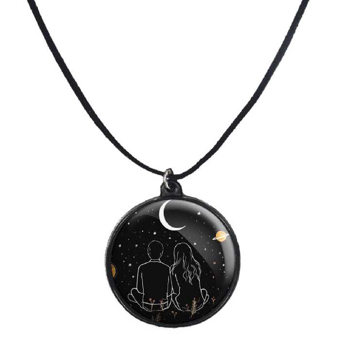 گردنبند پرمانه طرح عاشقانه کد pmb.8121 مدل دو طرفه