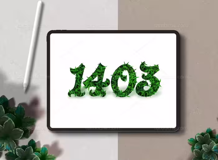 طرح لایه باز تایپوگرافی نوروز 1403 | گرافیک با طعم تربچه
