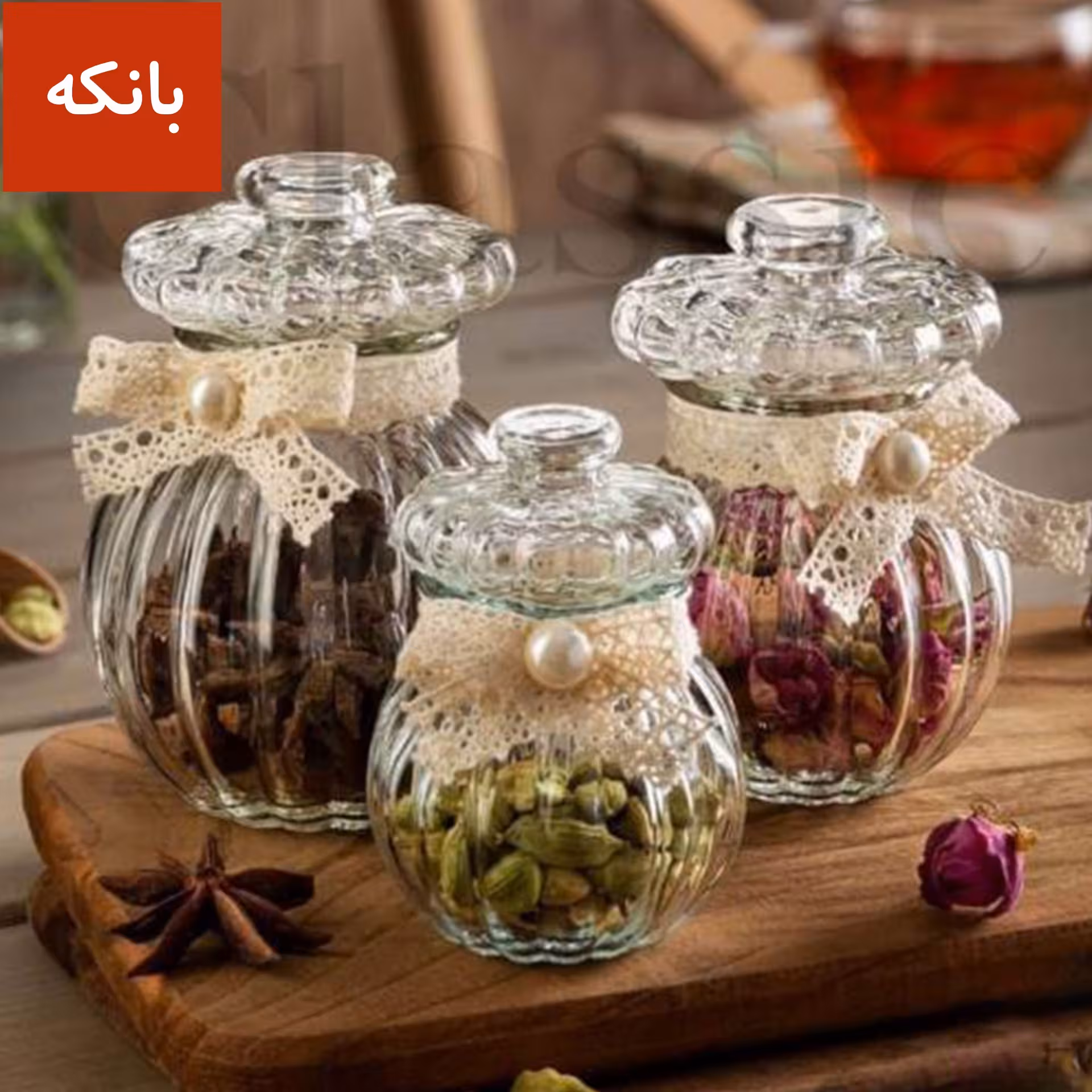 بانکه ست 3تایی شیشه ای 