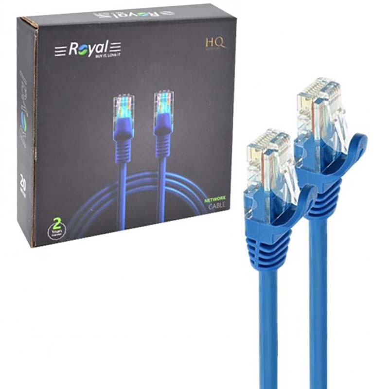 کابل 20 متری شبکه CAT5 رویال Royal پک کارتنی