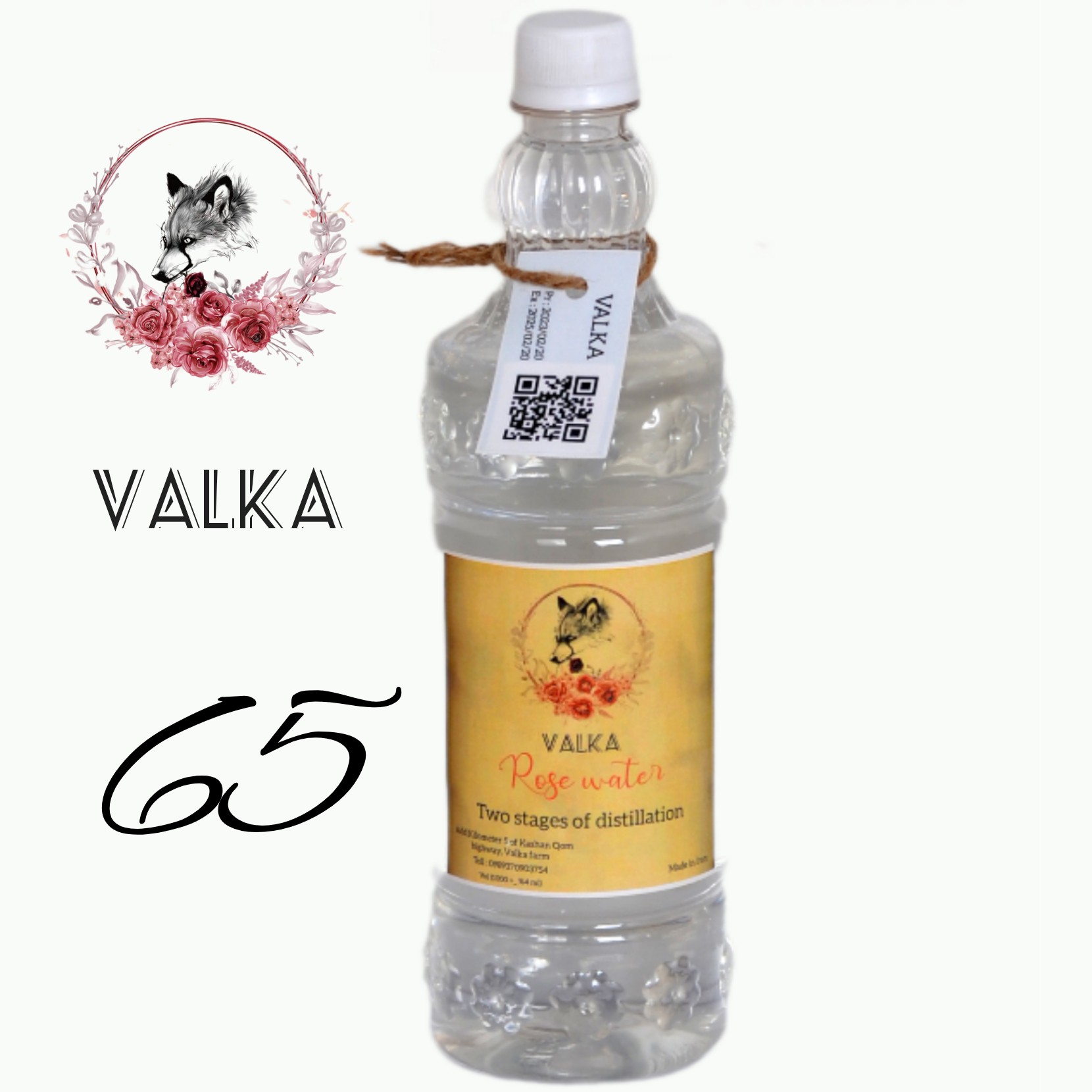 گلاب دو آتیشه والکا 65 کیلو گل 1 لیتر صادراتی 