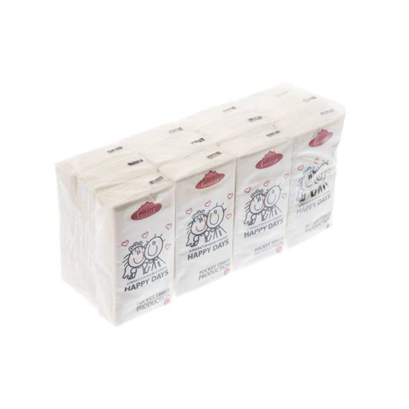 دستمال جیبی 10 برگ گلریز مدل Happy Days بسته 12عددی
