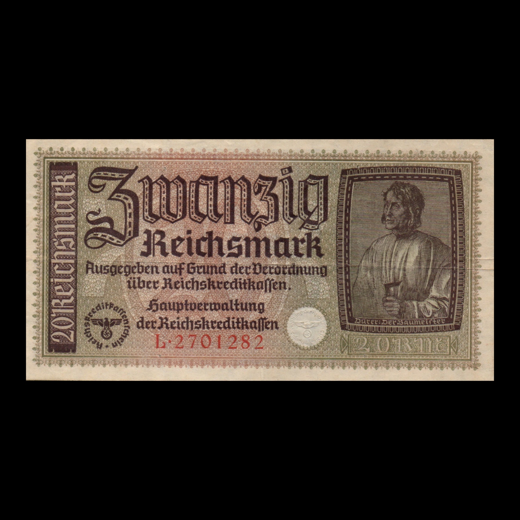 اسکناس تزئینی طرح کشور آلمان مدل سرتیفیکت 20 مارک 1938