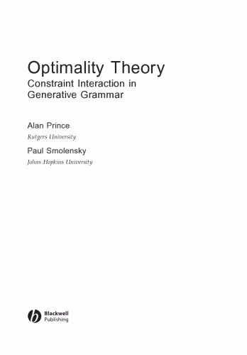 خرید و دانلود نسخه کامل کتاب Optimality Theory: Constraint Interaction in Generative Grammar