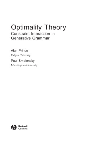 خرید و دانلود نسخه کامل کتاب Optimality Theory: Constraint Interaction in Generative Grammar