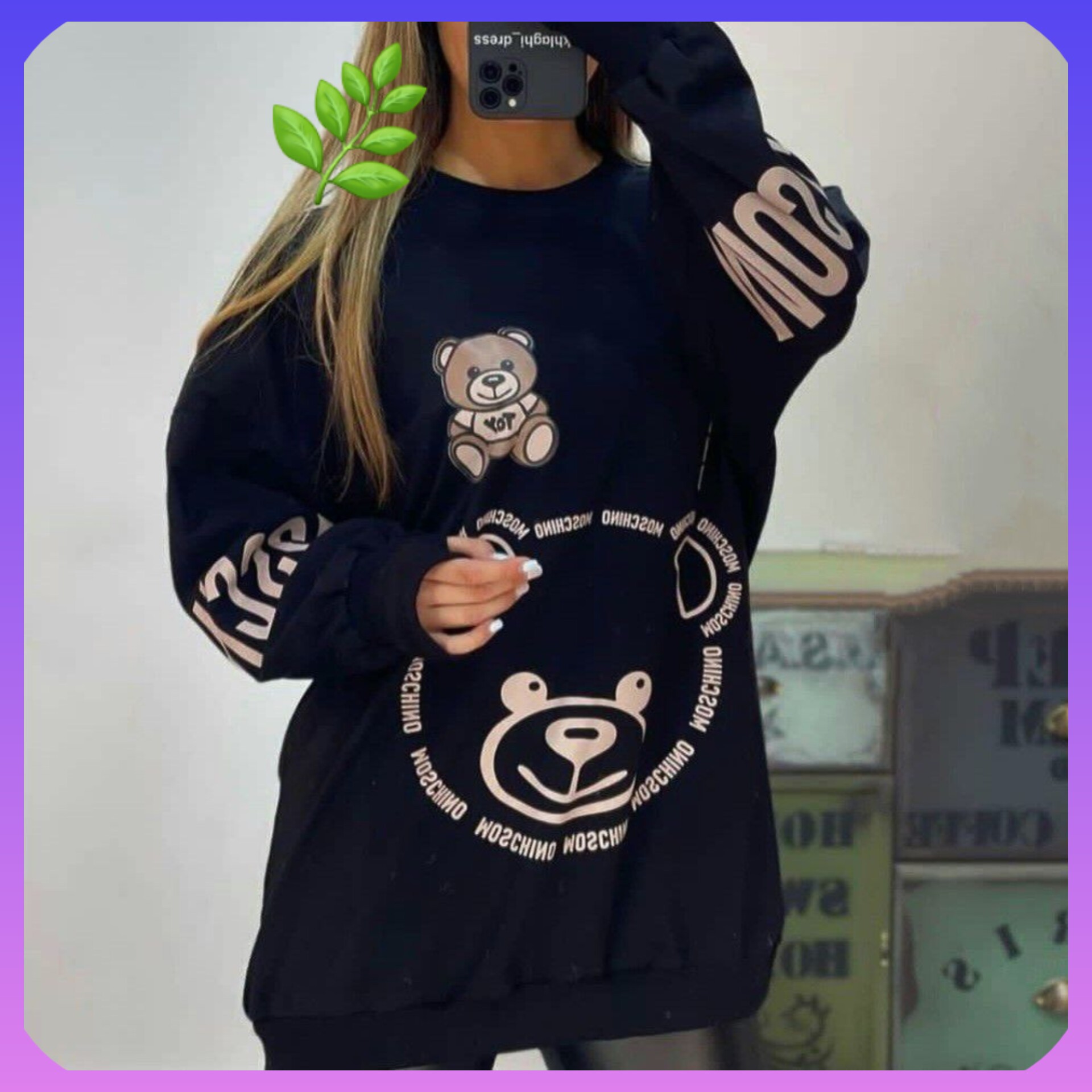 بلوز فینگردار یا انگشتی تدی جنس نخ پنبه اعلا رنگ مشکی