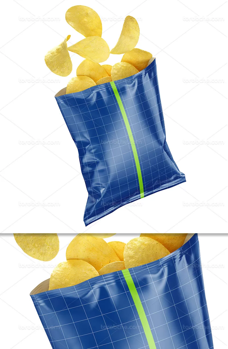 موکاپ بسته بندی چیپس | گرافیک با طعم تربچه