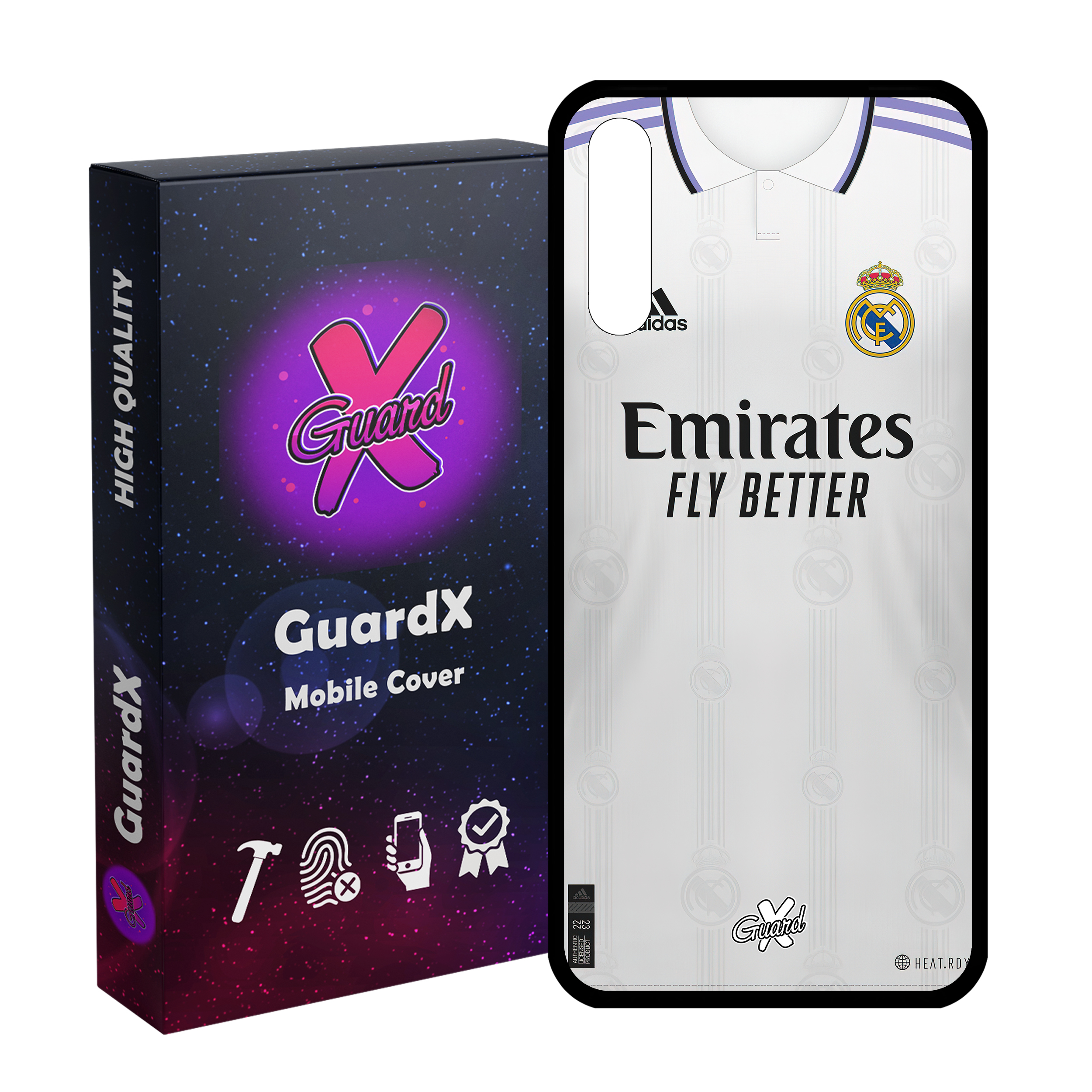 کاور گارد ایکس طرح رئال مادرید مدل Glass10465 مناسب برای گوشی موبایل سامسونگ Galaxy A30s/A50/A50s