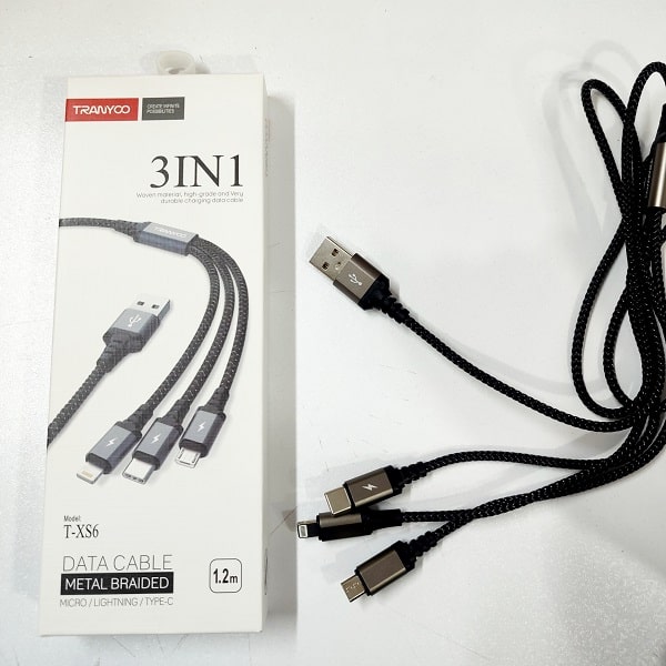 کابل شارژ ترانیو TRANYOO Cable Charge XS6 3IN1