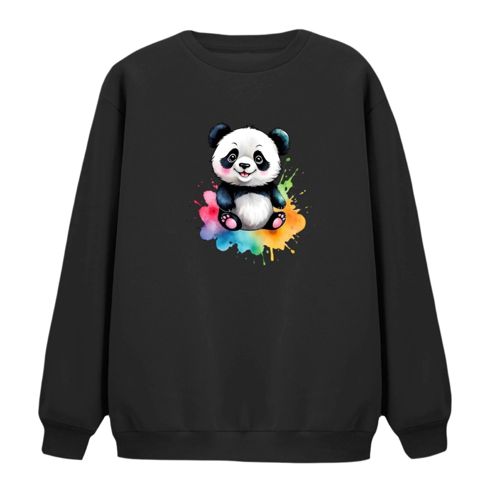 سویشرت زنانه مدل پاندا و رنگ رنگ مشکی