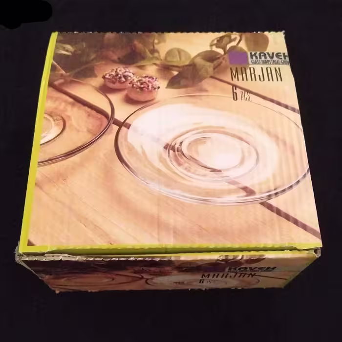 نعلبکی بلور کاوه مدل مرجان کد 0063 بسته 6 عددی 