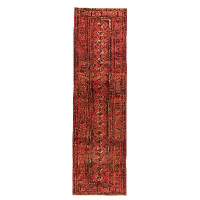 فرش دستبافت کناره طول چهار متری مدل نقشه بلوچ  کد 34.2935