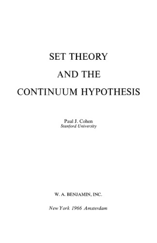 خرید و دانلود نسخه کامل کتاب Set Theory and the Continuum Hypothesis
