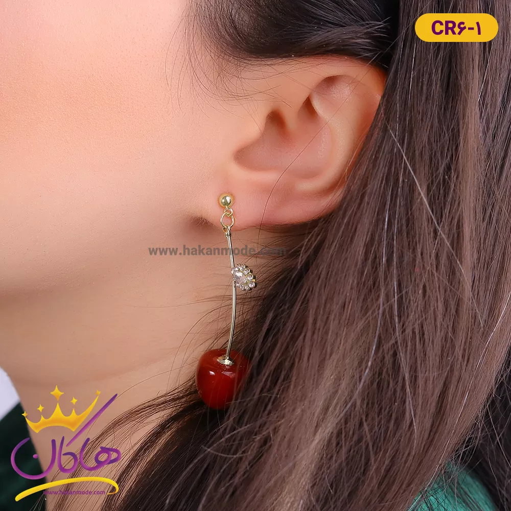 گوشواره استیل زنانه مدل آلبالویی