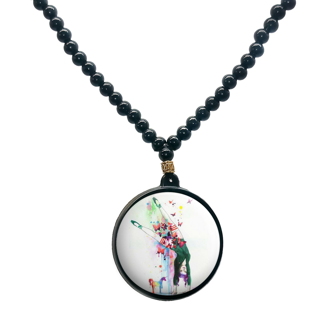 گردنبند پرمانه طرح دخترونه کد pmd.4406 مدل دو طرفه